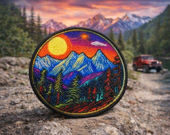 Mountain Patch/Iron On Patch/Nature Badge/Hiking & Camping/National Park Souvenir/Sew-On Applique for Clothing Vest/Jacket Backpack Gear Hat