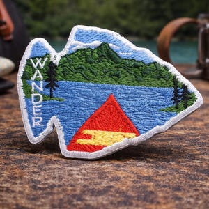 Pfeilspitze Aufnäher/See & Camping/Aufnäher/Personalisierter Text/Kanu/Gestickte Aufnäher für Weste/Jacke Kleidung Rucksack
