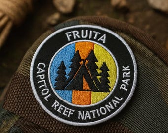 Parche del Arrecife Capitolio de Fruita / Parche termoadhesivo / Recuerdo de Utah / Parque Nacional / Aventura de senderismo y acampada / Aplique bordado para ropa y mochilas