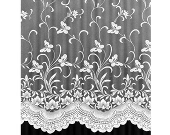 Pretty Enchanted Butterfly White Net Curtain - Sold By The Meter