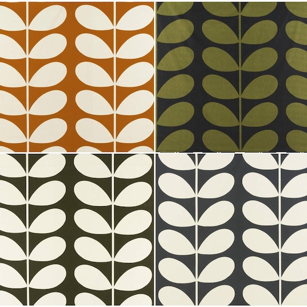 Orla Kiely Giant Stem Designer 100% Cotton Upholstery Fabric - Sold By The Mtr