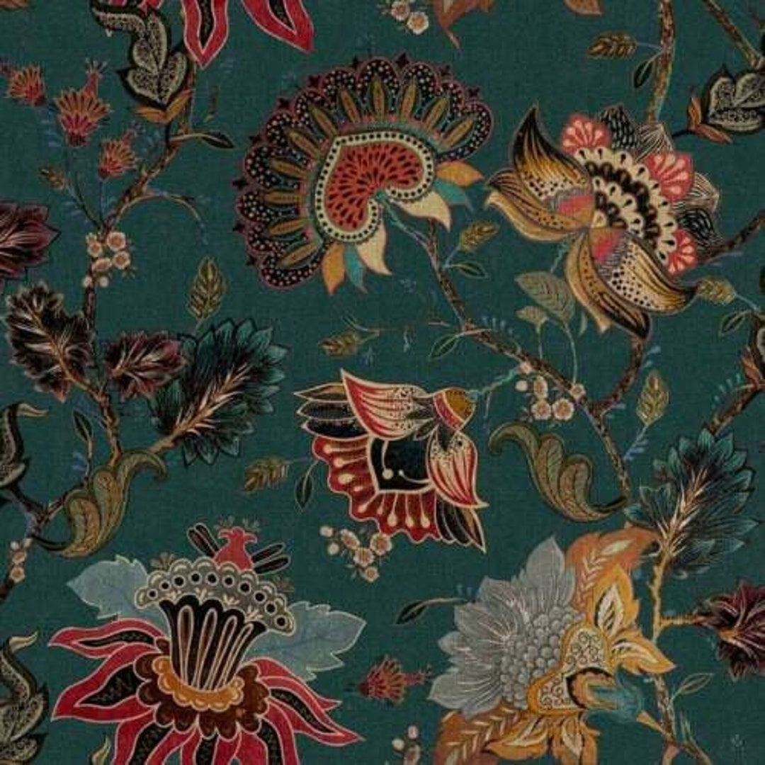 PALOMA FAITH Collection Vintage Botanicals Teal Wallpaper - Etsy