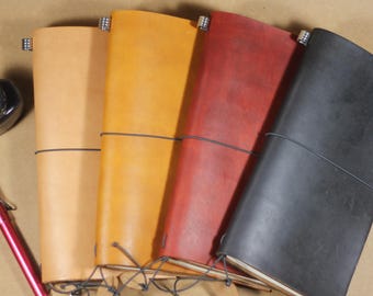 Veg-Tan Leather Journal Cover: Vintage Patina, Traveler's Notebook