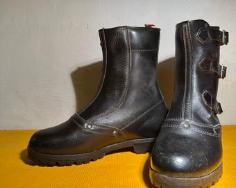 Rukapol Austria Militär Lederstiefel – Dreifach-Schnallen – Größe 41 – Ungetragen / Lagerfund