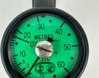 Vintage Scuba Diving Depth Gauge – Made in Italy Diver Instrument