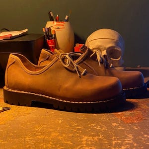 Think! Handmade Leather Shoes | Vintage Brown Walking Shoes | Sustainable Comfort Footwear