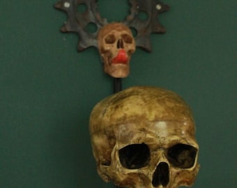 Vintage Skull Bottle Opener – Wall Mounted Metal  – Retro Bar Decor, , Biker Skull Art