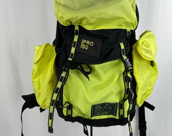 Vintage adidas PRO 50 Climbing Backpack – 90s Neon Mountaineering Rucksack 50L
