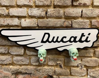 Handmade Wooden Wing Logo Sign - **Retro Motorcycle Garage Decor** - Custom Workshop - Motorbike Lover Gift