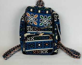 Handwoven Ethnic Mini Backpack – Boho Kilim Rucksack, Vintage Style Festival Bag, Handmade Tribal Backpack