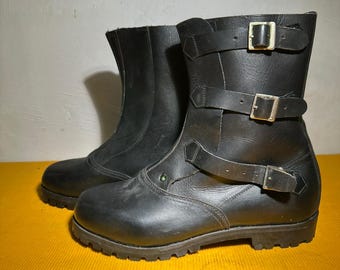 Rukapol Austria Militärstiefel Vintage – Ungetragen – 3-Schnallen Lederstiefel – Made in Austria