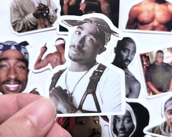 Tupac Stickers, 12pcs Waterproof American Hip Hop Rapper 2Pac Stickers
