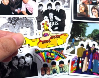 The Beatles Stickers, 12pcs Waterproof 60s Classic Rock Band, English Rock Band  Stickers Yellow Submarine Stickers