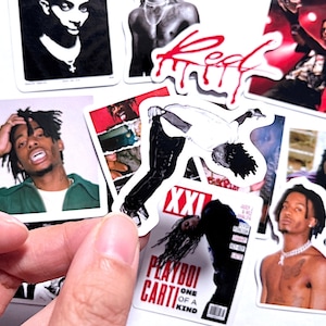 Playboi Carti Aufkleber, 12 Stück / 24 Stück wasserdichte amerikanische Hip Hop Rapper Carti sterben beleuchtete Aufkleber