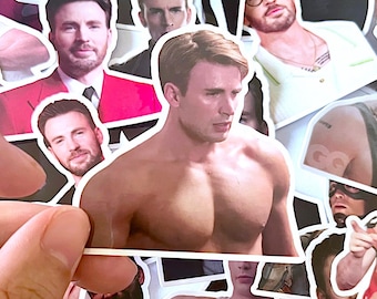 Chris Evans Stickers, 12pcs/24pcs Waterproof Vinyl Stickers, Chris Evans Fan Gift, Laptop Waterbottle Decal Stickers