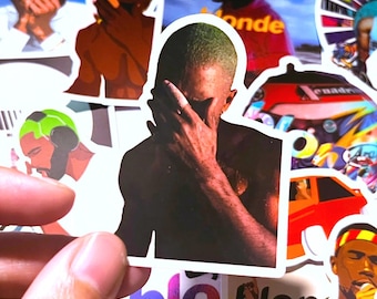 Frank Blonde Nostalgia, Ultra Stickers, 12pcs/24pcs Waterproof Vinyl Stickers,  Music Gift, Laptop Waterbottle Decal Stickers
