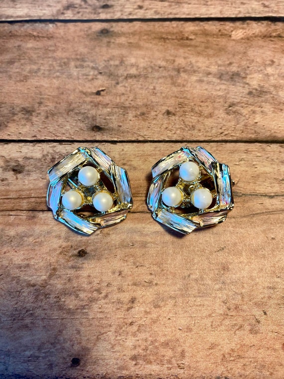 Vintage Judy Lee Pearl Clip On Earrings, signed J… - image 5