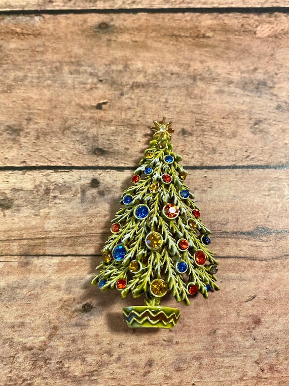 Vintage christmas tree brooch by ART, ART Christma