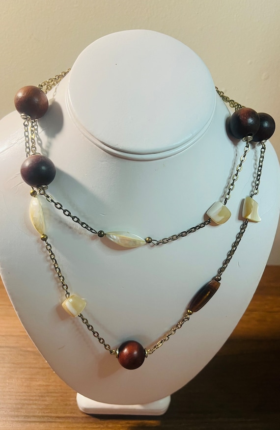 Vintage Gold tone, abalone mother of pearl and woo