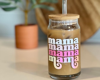 Mom Iced Coffee Cup with lid and straw  Mother&#39;s Day Gift  Gifts for Mom Pregnancy Announcement  Baby Shower Gift  Mom Era  Custom Mom Gift