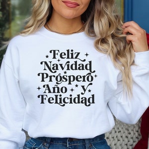 Feliz Navidad SVG PNG  Feliz Navidad Próspero Año y Felicidad svg   Latina Christmas Shirt  Spanish Christmas svg png  Feliz Navidad Shirt