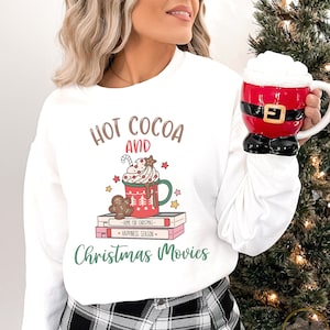 Christmas Sublimation Design PNG  Hot Cocoa and Christmas Movies  Christmas PNG  Retro Christmas design  Merry Christmas Christmas Cut Files