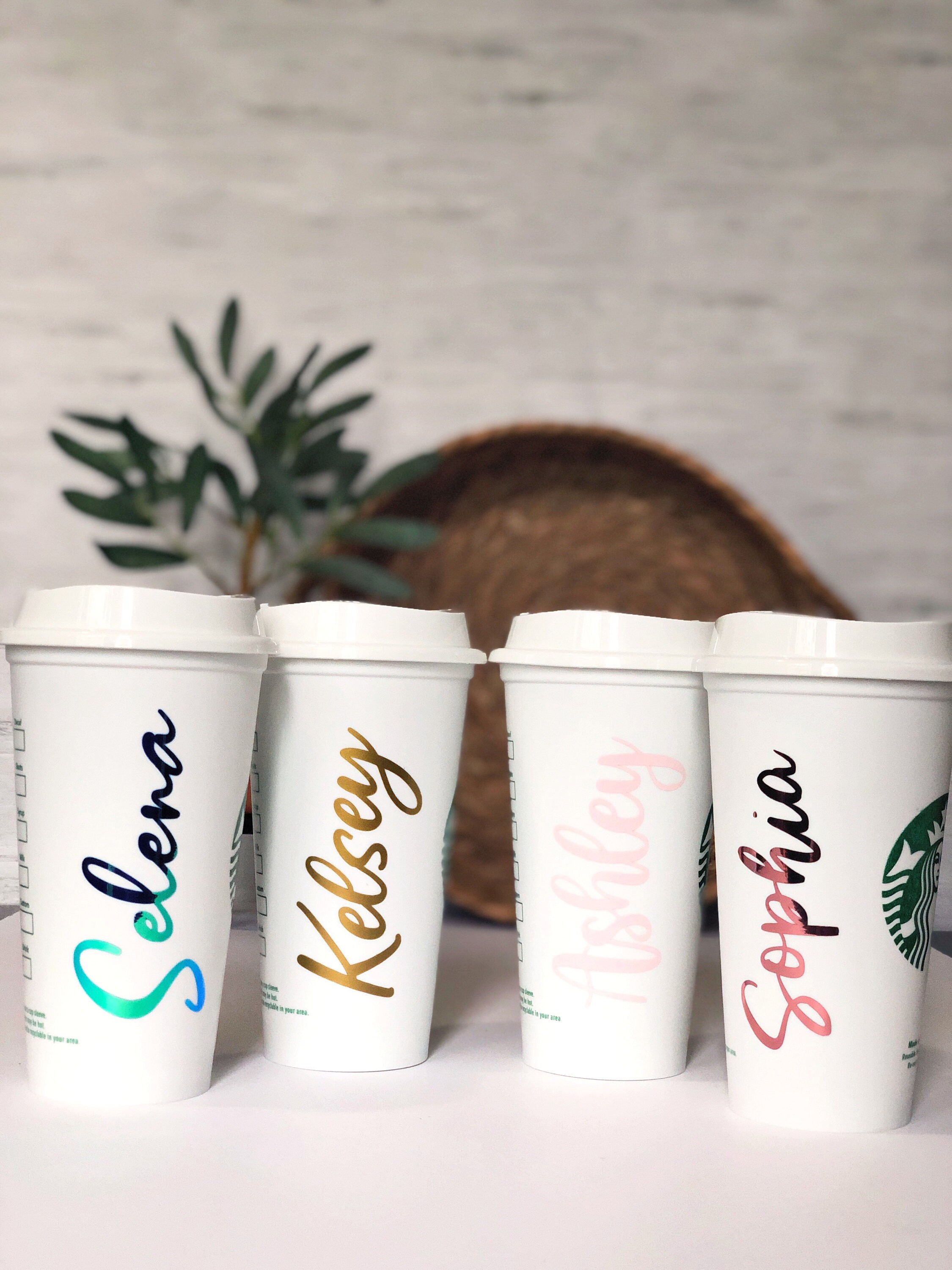 Starbucks Reusable Cup Personalised Hot Coffee Cup Travel Mug secret Santa  Stocking Filler Gift for Her White Cup Coffee 