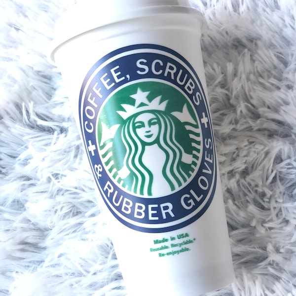 Starbucks Reusable Hot Cups / Nurse Coffee Cup / Personalized Gift / latina gift / scrubs / Holiday Gift / Custom Cup