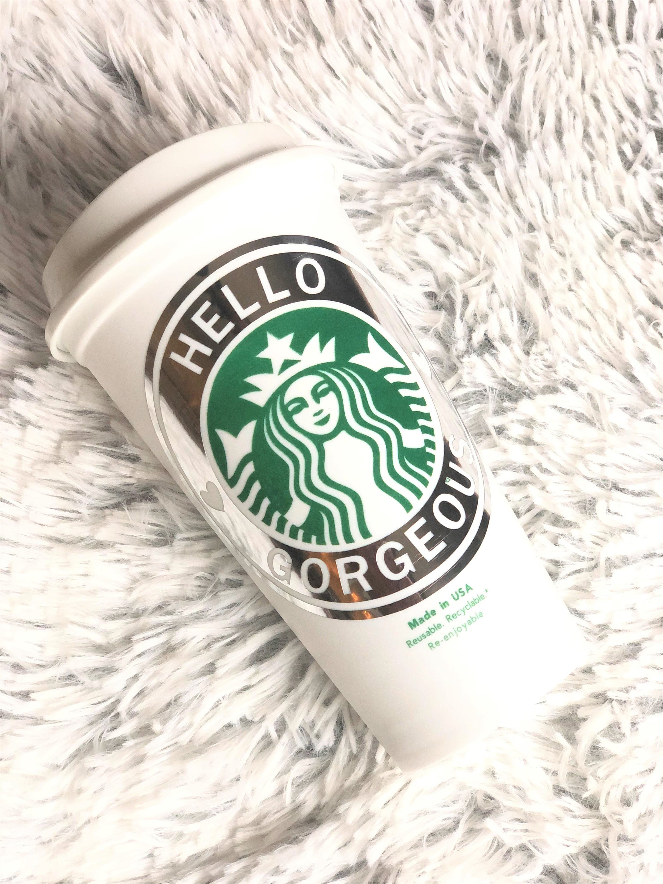 Starbucks Reusable Cup Personalised Hot Coffee Cup Starbucks Cups With Lid  Travel Mug Secret Santa Coffee Lover Christmas 