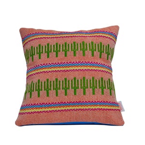 Hand Woven Cactus Orange Cushion
