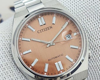 Orologio automatico Citizen Tsuyosa NJ0159-86Z – 40 mm, quadrante rosa salmone / vetro zaffiro / acciaio inossidabile / nuovo, senza scatola e documenti.