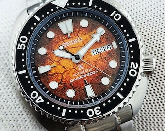 Custom Seiko Prospex Diver Style Mod Automatic Men's Watch - Brown Dial - Japan 4R36 Movement - 02