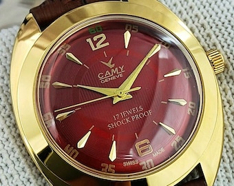 Vintage Camy Geneva Popular 17 Jewels Manual Wind Rare Swiss Made
