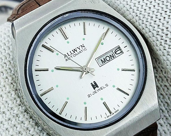 Original ALLWYN 21 Jewels Automatic DAY DATE Japanese Wrist Gent's ...