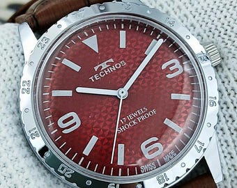 Montre Automatique Femme Technos Vintage Suisse - À Réparer, Sans Bracelet, Occasion