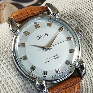 Orologio da polso da uomo Oris vintage, meccanico a carica manuale, realizzato in Svizzera, con quadrante bianco, anse a goccia, cassa in acciaio inossidabile, regalo per uomo - sk0129