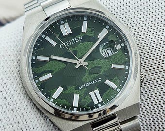 Citizen Tsuyosa NJ0159-86X Automatic Watch – 40mm Green Camouflage Dial | Sapphire Crystal | Stainless Steel | Unused No Box Papers