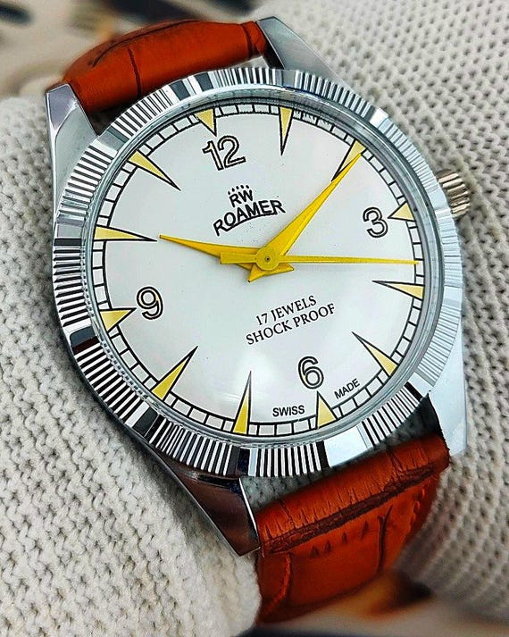 Montre Mécanique Vintage Roamer à Réparer - Cadran 24h, Petite Seconde - Pour Homme