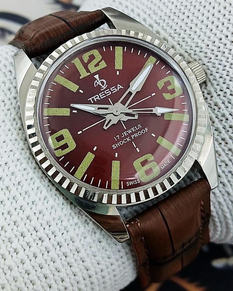 TRESSA LUX トレッサ ブラウン 70年代スイス時計デッドストック 