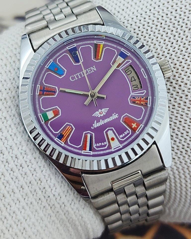 Vintage Citizen Eagle 7 Japan Automatic Men's Watch | Purple World
