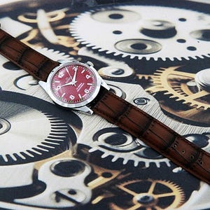Vintage Roamer Swiss Made Hand-Winding Mechanical Men’s Watch | Red Retro Field Numeral Dial 17 Jewels Refurbished Gift for Him 370-10 image 7