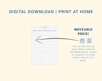 Moveable Prayer Turn Chart | Family Routine Tracker (Digital Download)