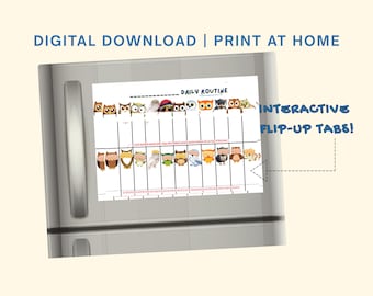 Interactive Owl Visual Schedule | Flip Daily Routine Chart for Autism, ADHD (Digital Download)