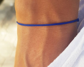 Pulsera surfista de cuerda azul marino para hombres pulsera de hilo azul pulsera de cábala pulsera de mal de ojo hombres pulsera de cuerda azul hombres joyería azul