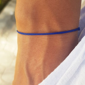 Marineblauwe string surfer armband voor heren blauwe draad armband Kabbalah armband boze oog armband heren blauwe koord armband heren blauwe sieraden
