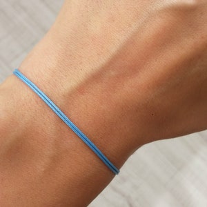 Hemelsblauwe string surfer armband voor heren hemelsblauwe draad armband Kabbalah armband boze oog armband rode koord armband heren blauwe sieraden