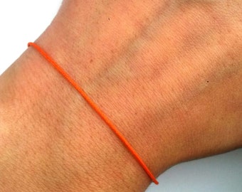 Men Orange String Surfer Bracelet Orange Thread Bracelet Kabbalah Bracelet Evil Eye Bracelet Men Red Silk String Men Orange Jewelry