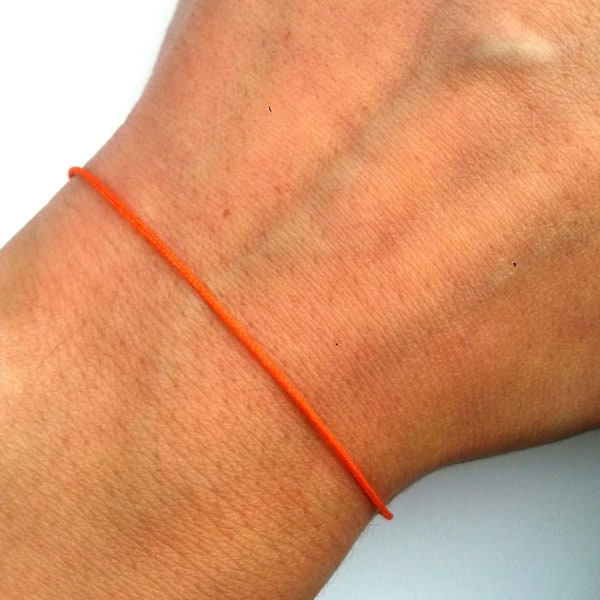 Men Orange String Surfer Bracelet Orange Thread Bracelet Kabbalah Bracelet Evil Eye Bracelet Men Red Silk String Men Orange Jewelry