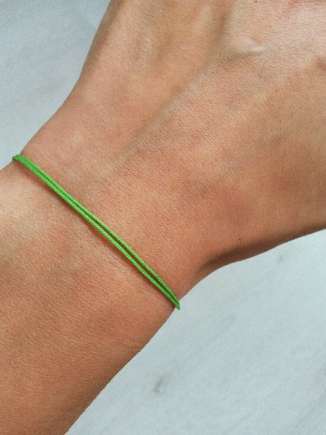 Men Peridot Green String Bracelet Kabbalah Bracelet Men Surfer Bracelet