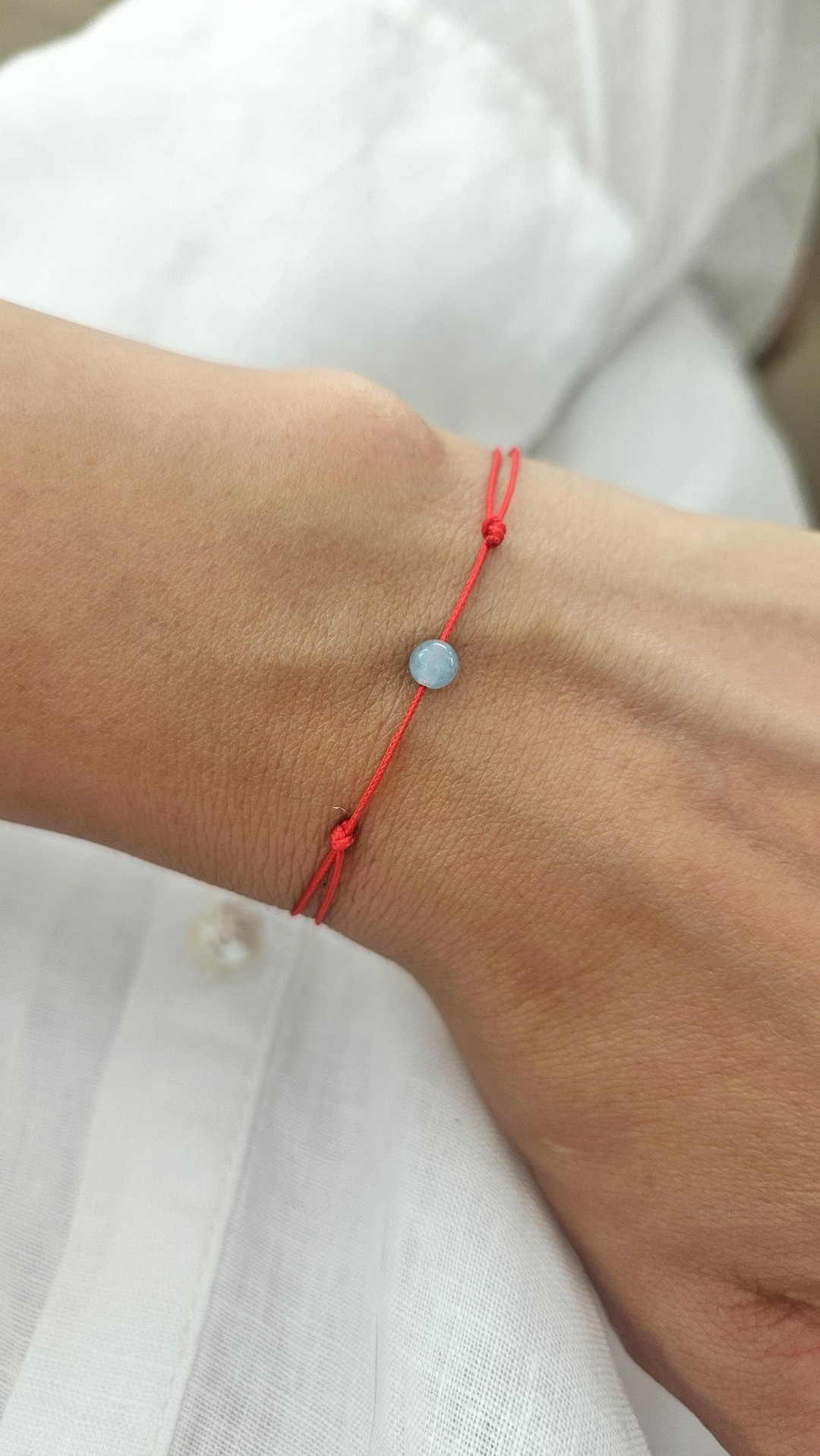 Angelite Men Red String Bracelet Red Thread Silk Bracelet Evil Eye ...